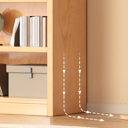 Bibliothèque verticale ouverte en bois brun résistant, à 5 étagères