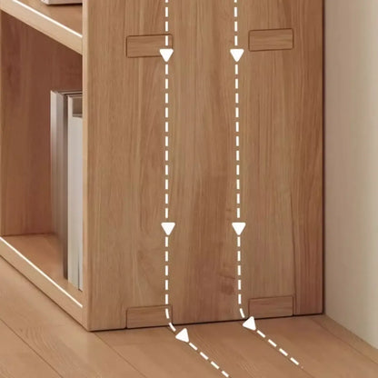 Bibliothèque horizontale en bois naturel avec étagère cubique