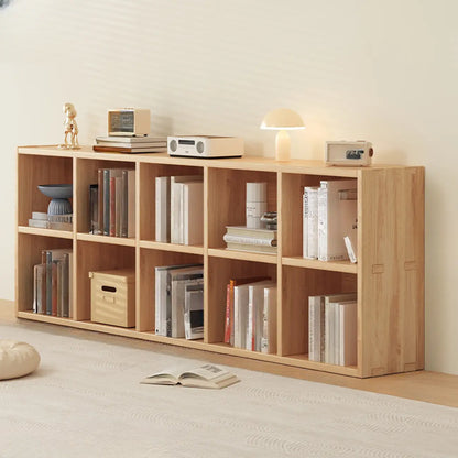 Bibliothèque modulaire moderne rectangulaire latérale en pin