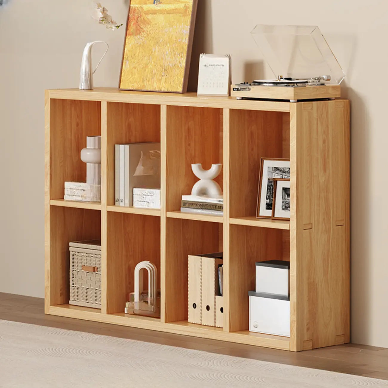 Bibliothèque modulaire moderne rectangulaire latérale en pin