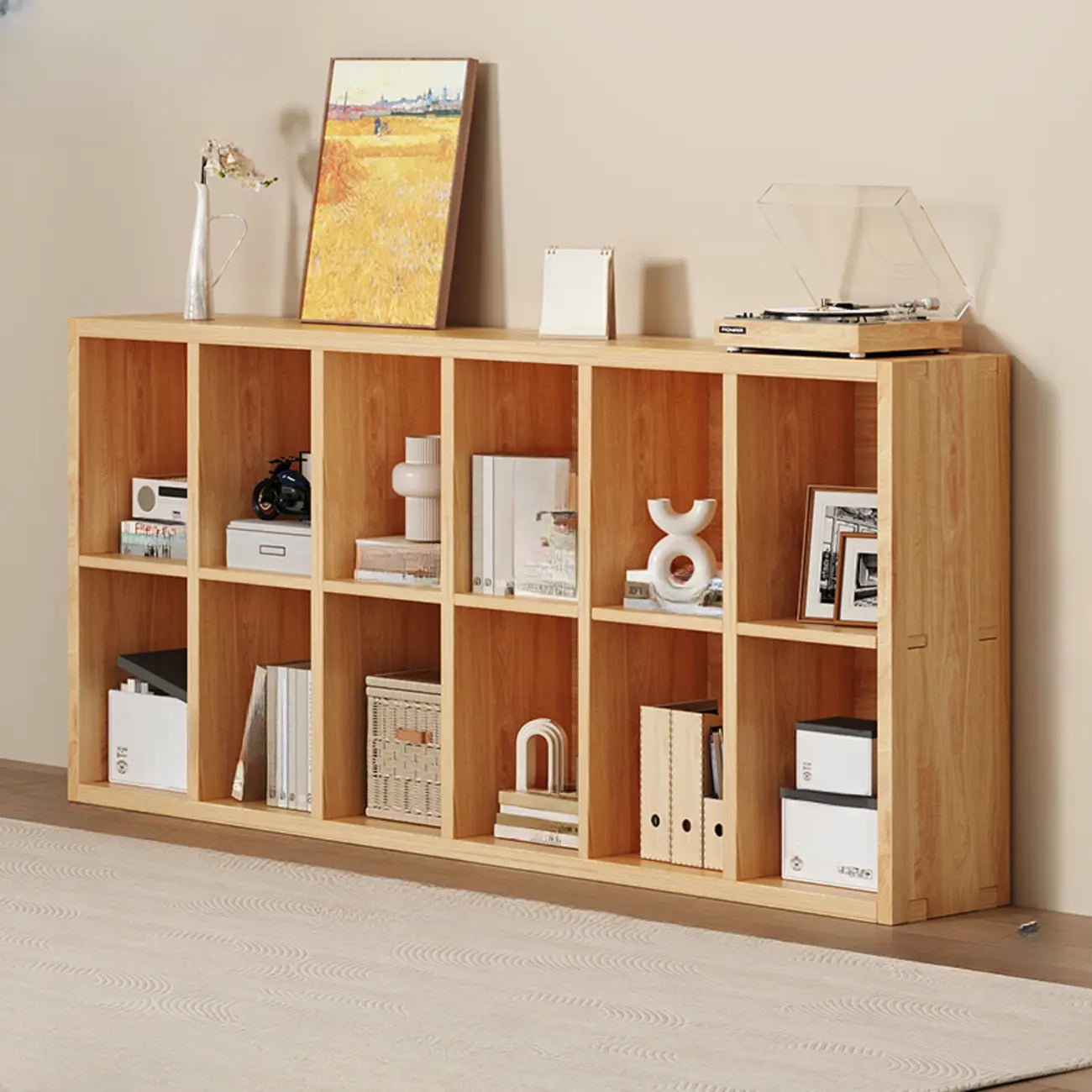 Bibliothèque modulaire moderne rectangulaire latérale en pin