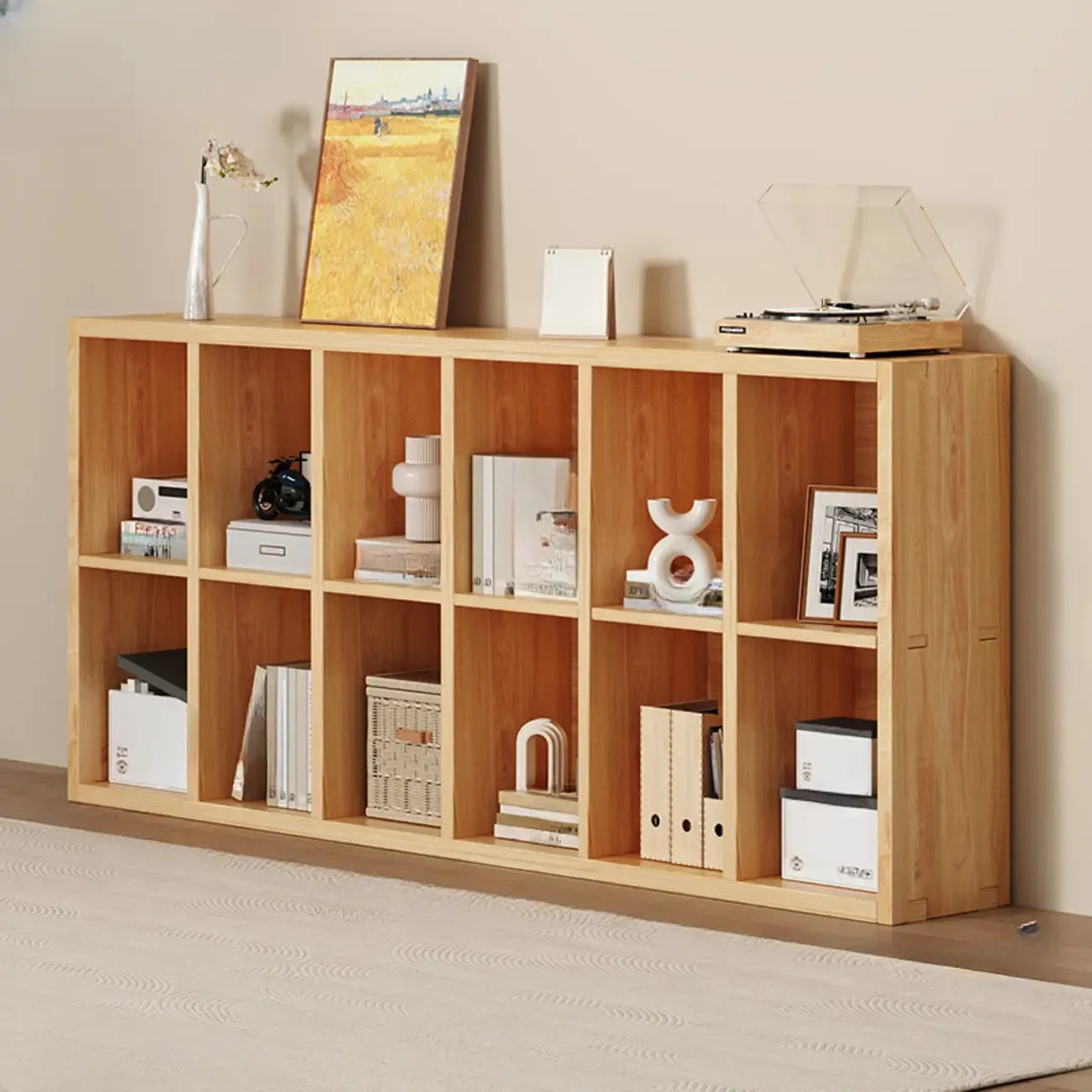 Bibliothèque modulaire moderne rectangulaire latérale en pin