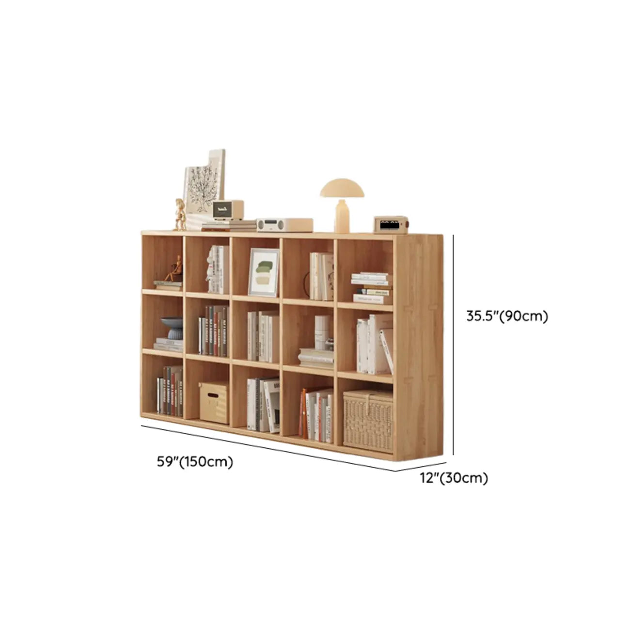 Bibliothèque modulaire moderne rectangulaire latérale en pin