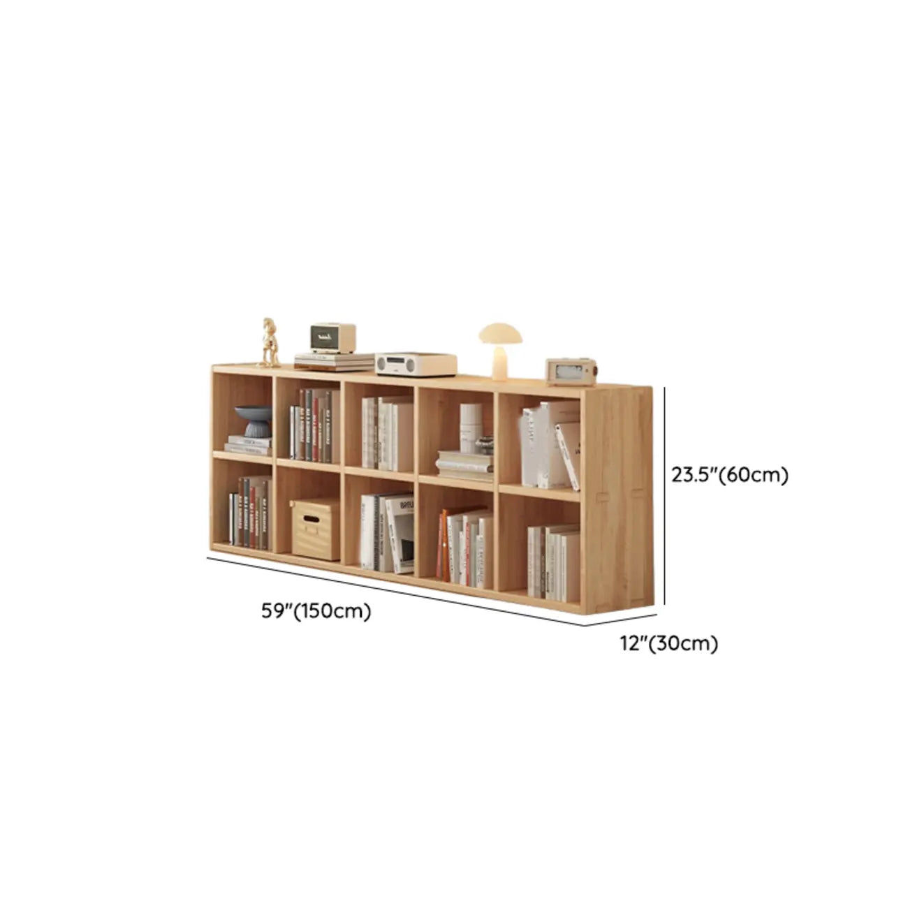 Bibliothèque modulaire moderne rectangulaire latérale en pin