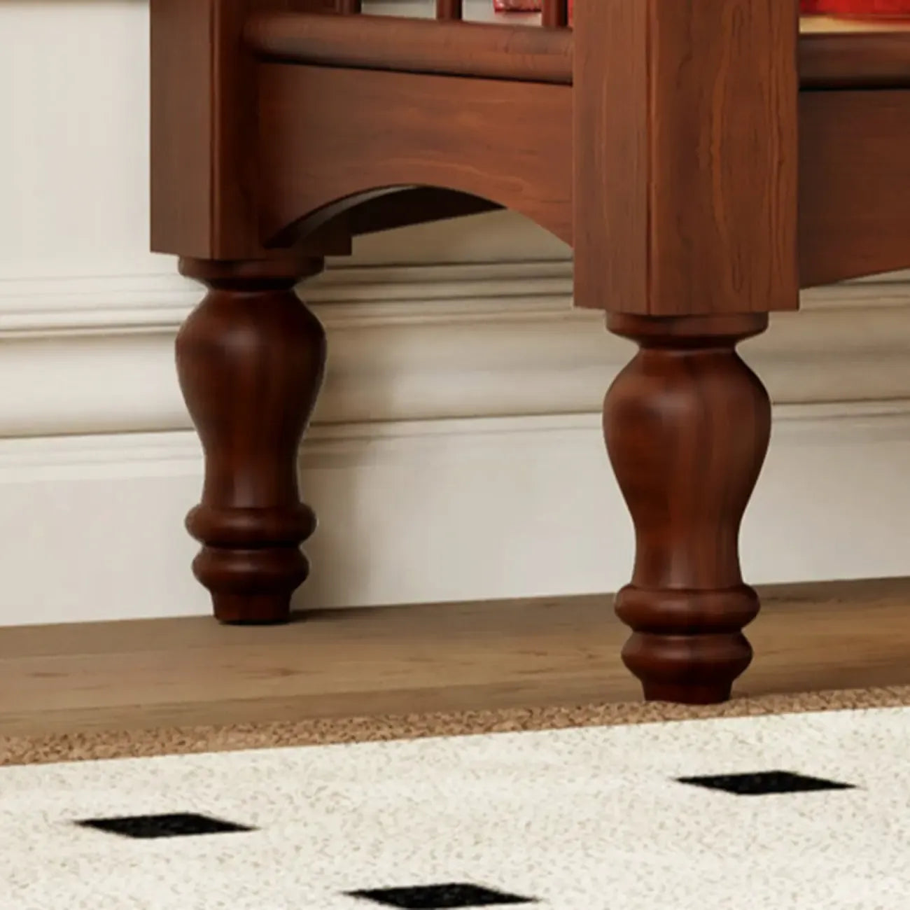 Étagère traditionnelle en bois brun à 5 niveaux