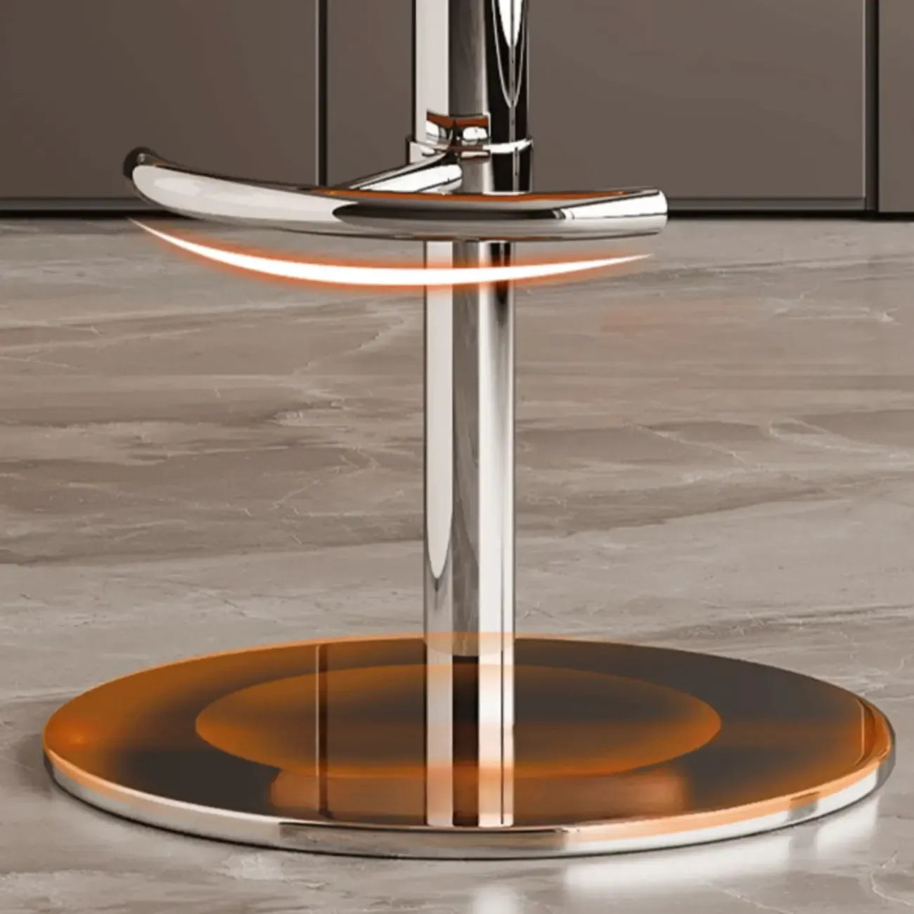 Tabouret de bar pivotant moderne en cuir, dossier bas réglable