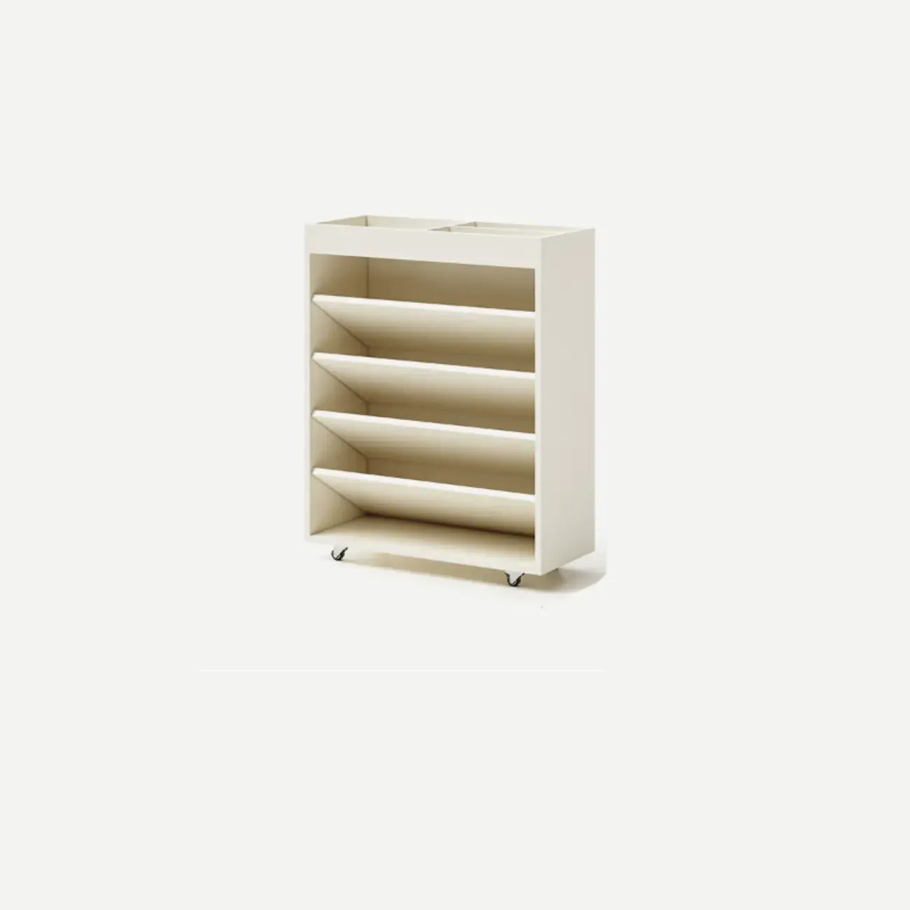 Bibliothèque verticale mobile à 5 étagères en bois brun noyer