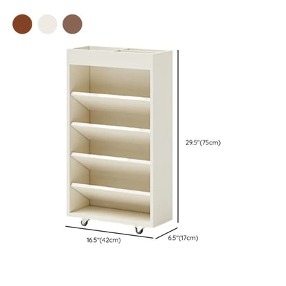Bibliothèque verticale mobile à 5 étagères en bois brun noyer