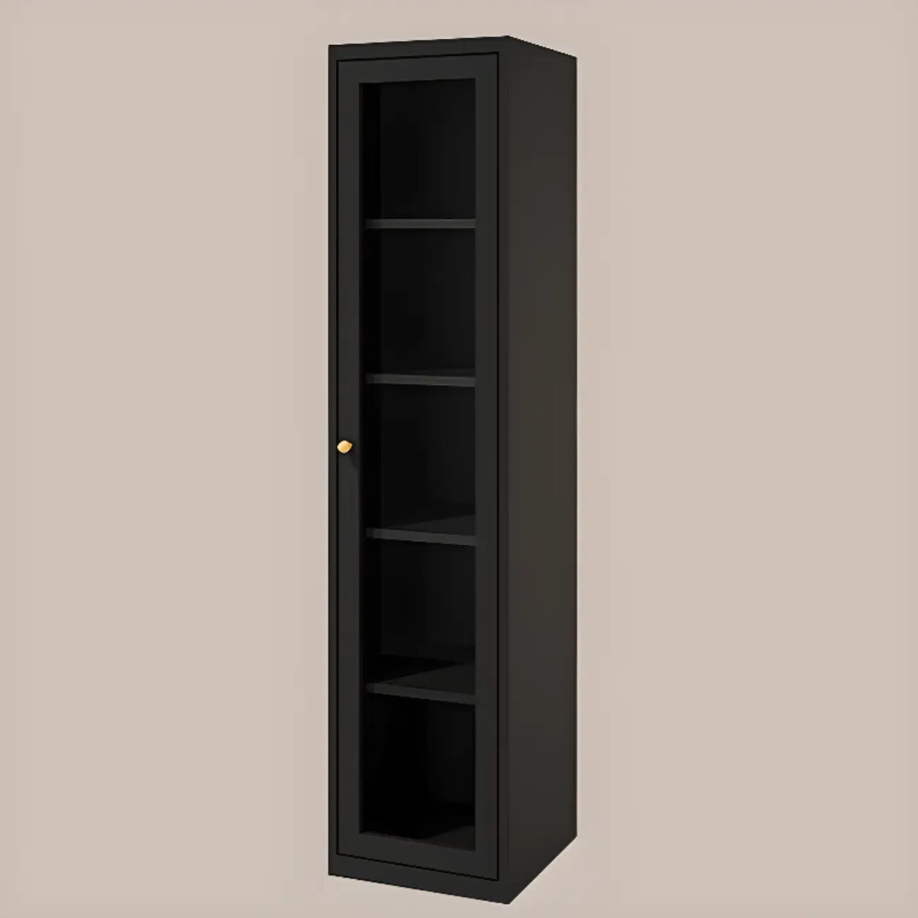 Vitrine minimaliste en bois et porte vitrée réglable
