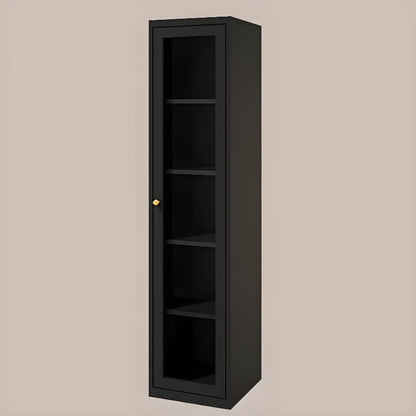 Vitrine minimaliste en bois et porte vitrée réglable