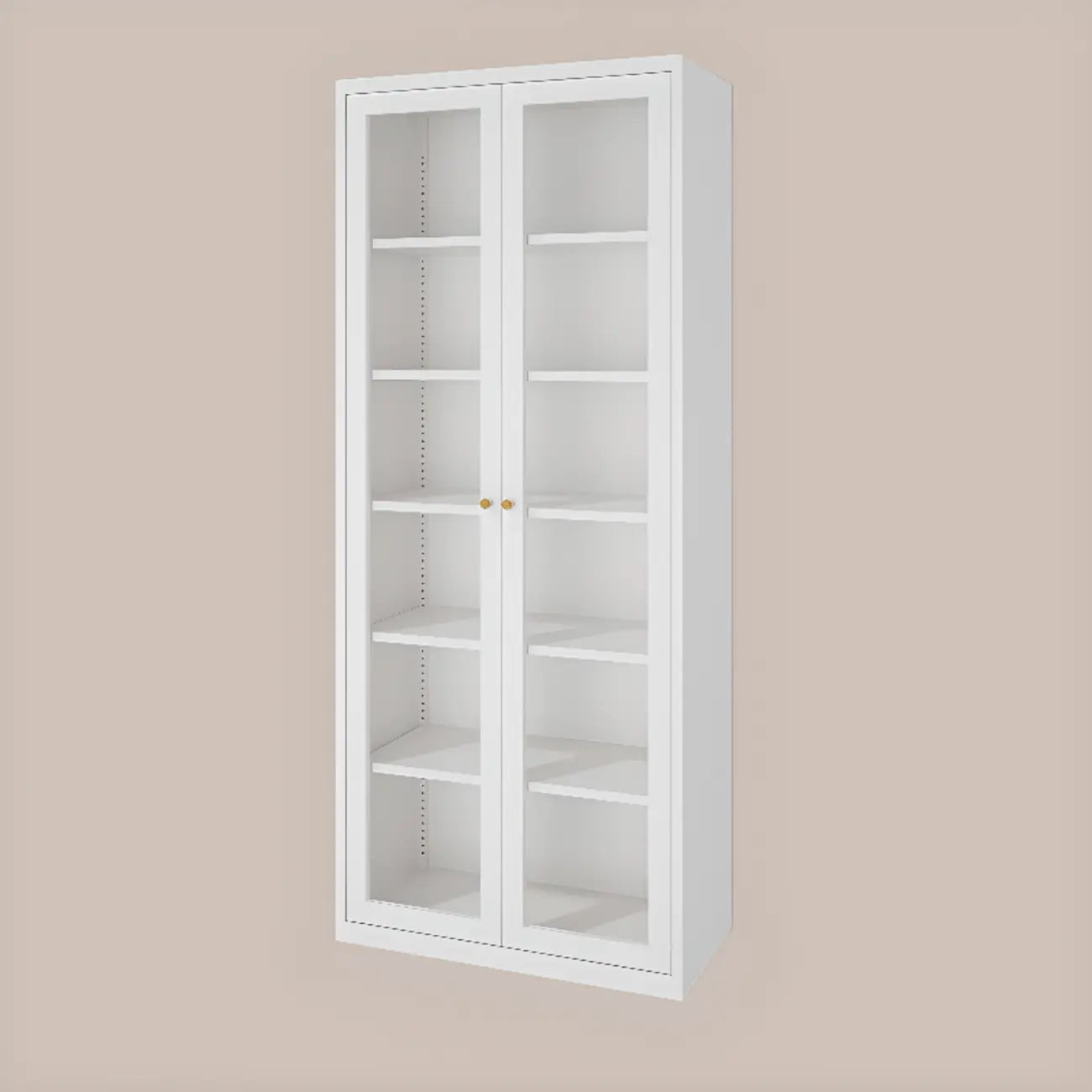 Vitrine minimaliste en bois et porte vitrée réglable