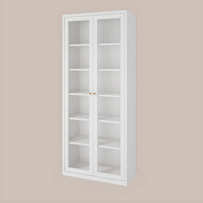 Vitrine minimaliste en bois et porte vitrée réglable