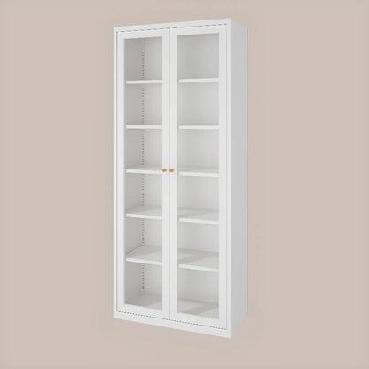 Vitrine minimaliste en bois et porte vitrée réglable
