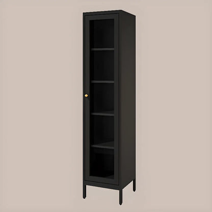 Vitrine minimaliste en bois et porte vitrée réglable