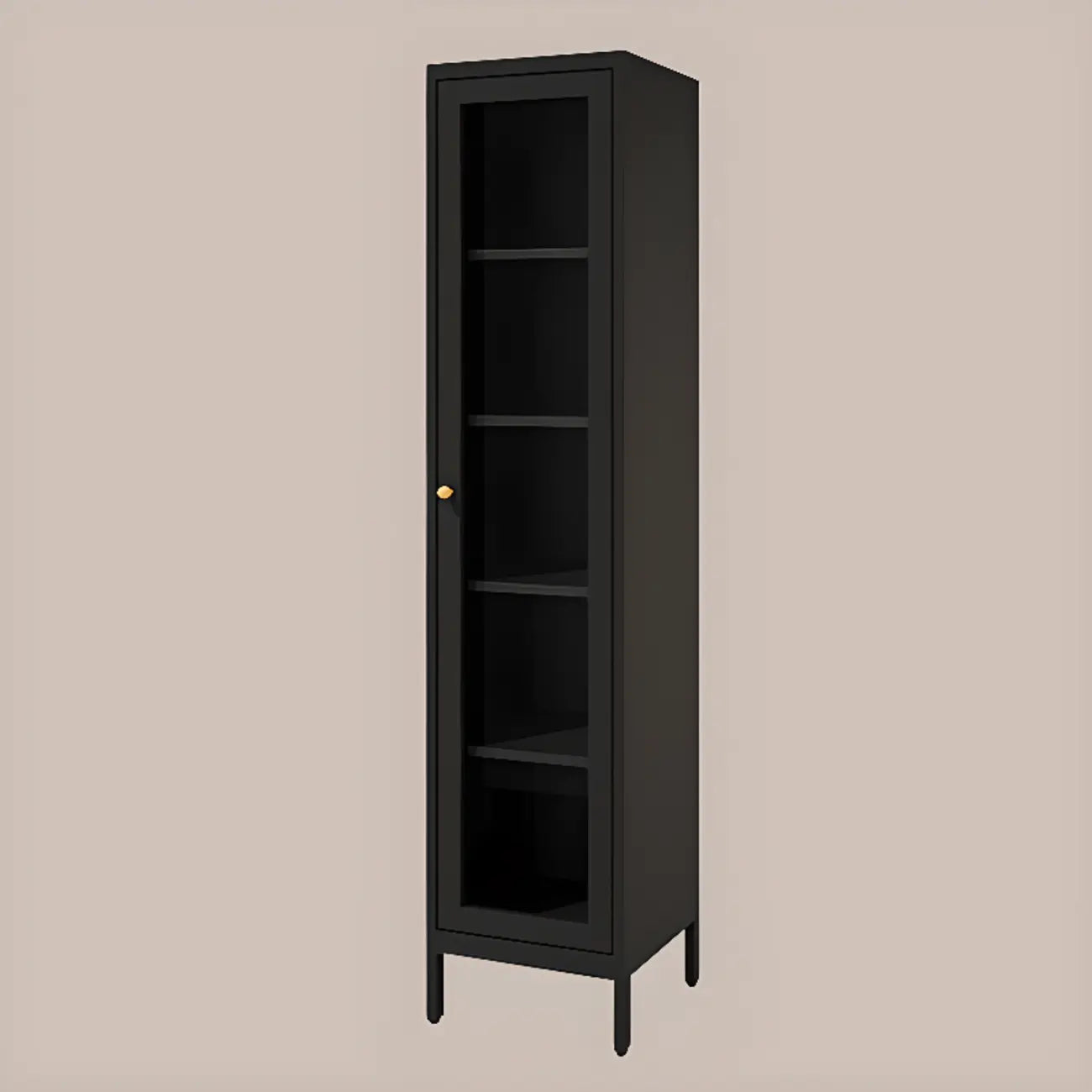 Vitrine minimaliste en bois et porte vitrée réglable