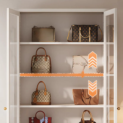 Vitrine minimaliste en bois et porte vitrée réglable