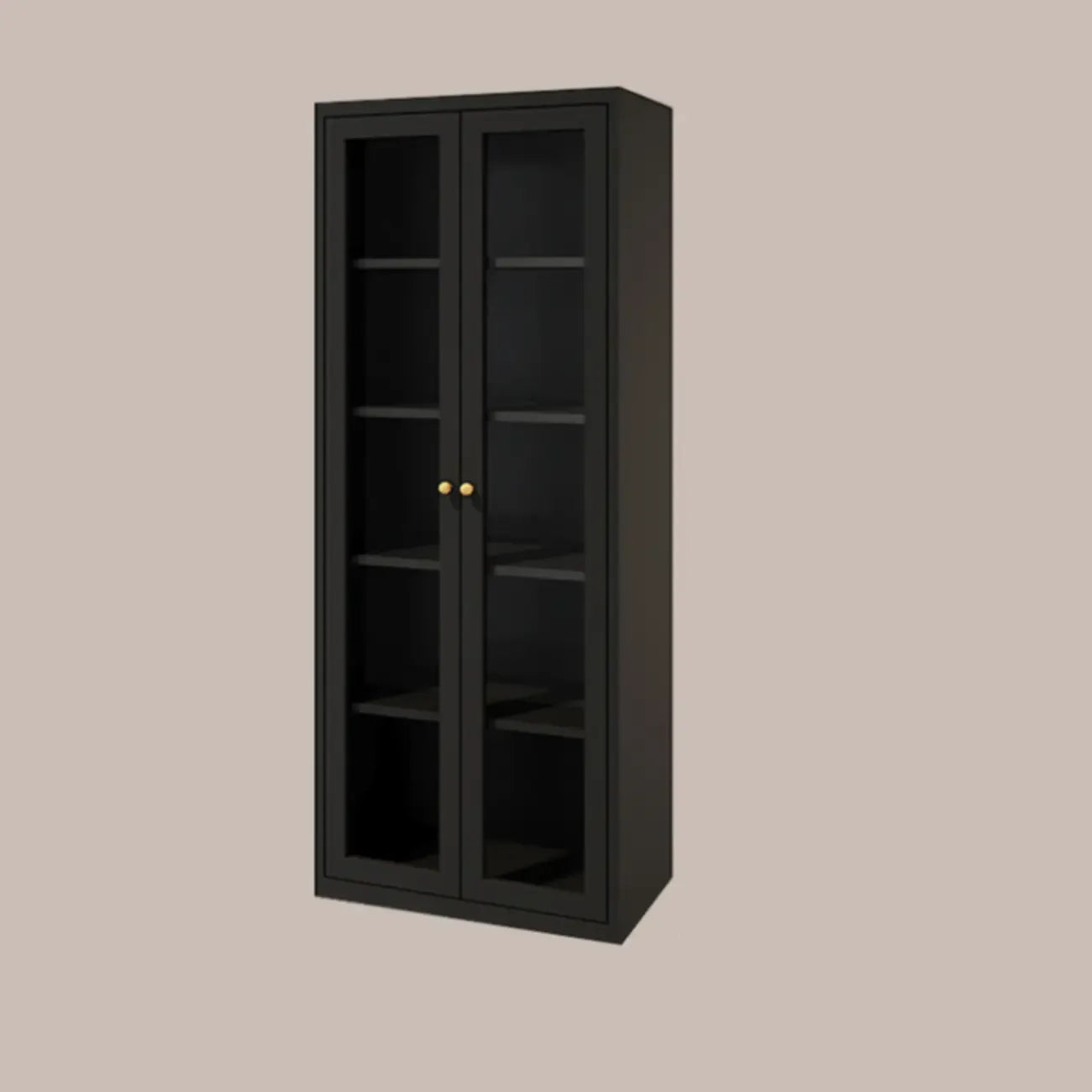 Vitrine minimaliste en bois et porte vitrée réglable