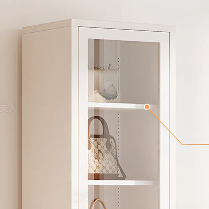 Vitrine minimaliste en bois et porte vitrée réglable