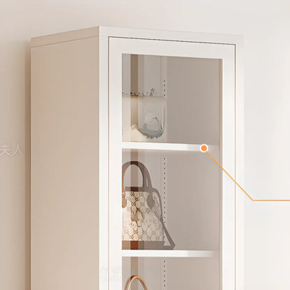 Vitrine minimaliste en bois et porte vitrée réglable
