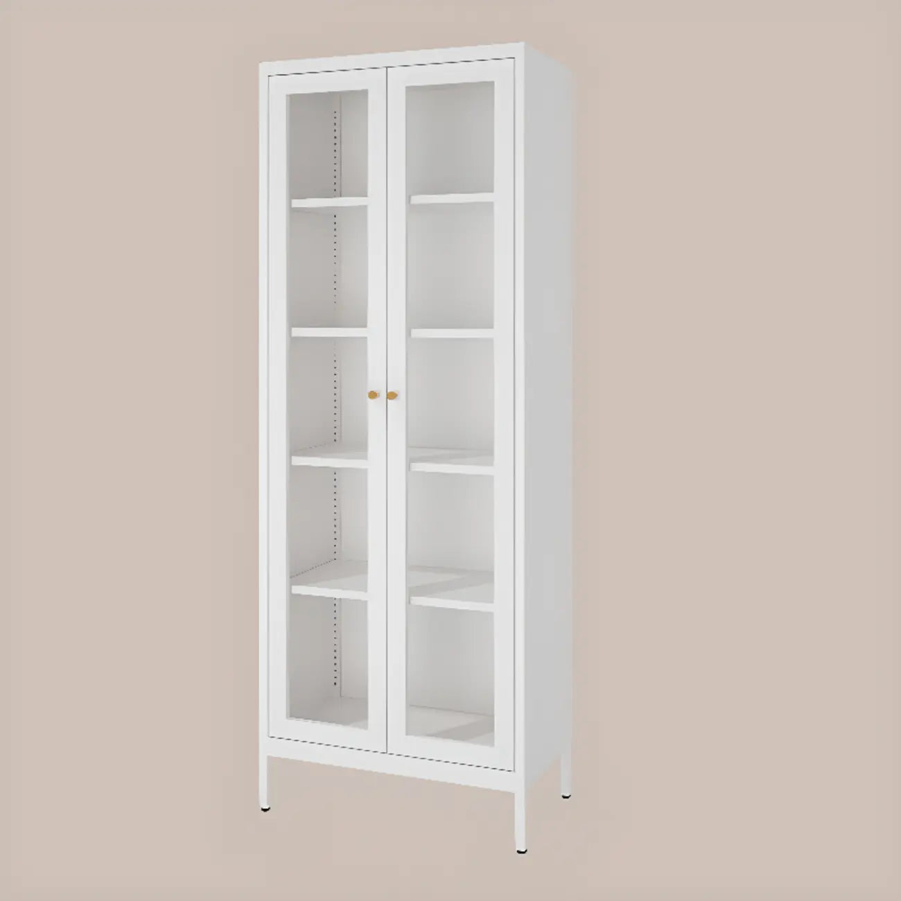Vitrine minimaliste en bois et porte vitrée réglable