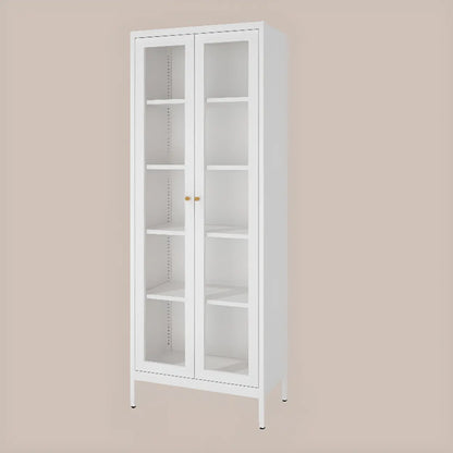 Vitrine minimaliste en bois et porte vitrée réglable