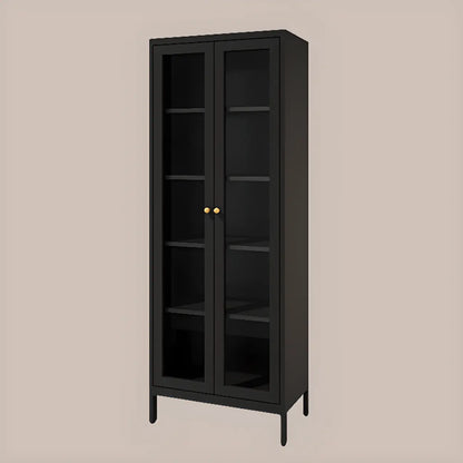 Vitrine minimaliste en bois et porte vitrée réglable
