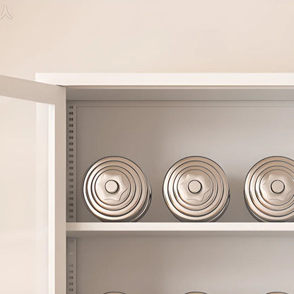 Vitrine minimaliste en bois et porte vitrée réglable