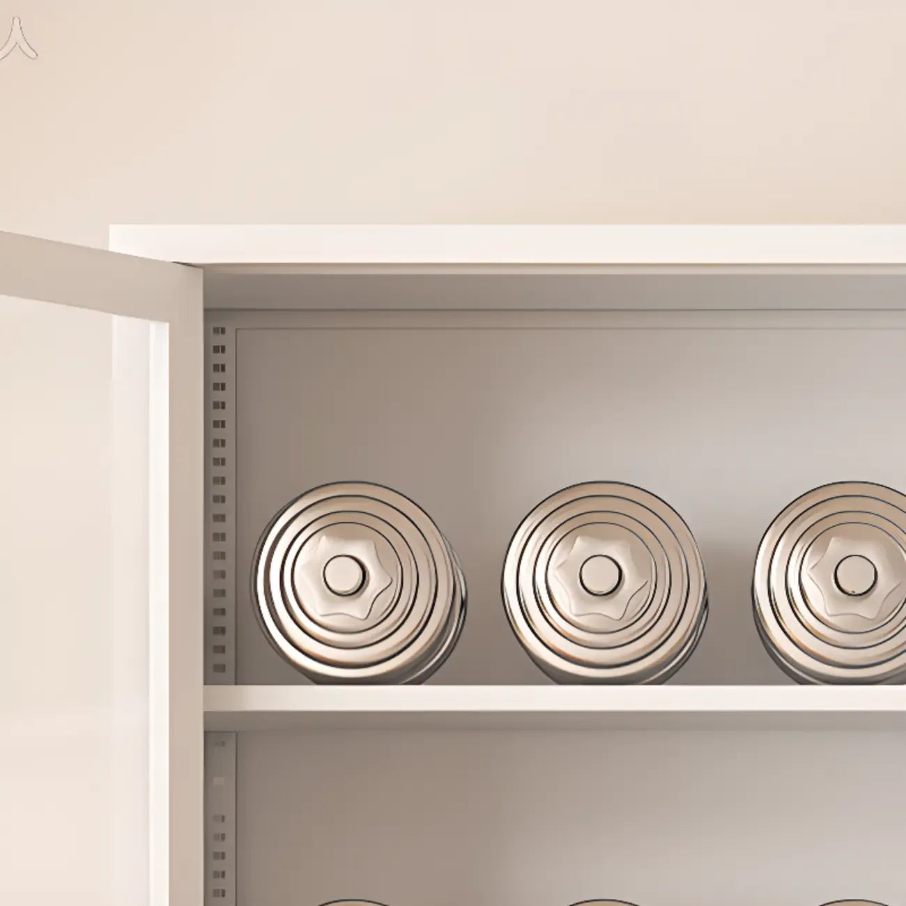 Vitrine minimaliste en bois et porte vitrée réglable