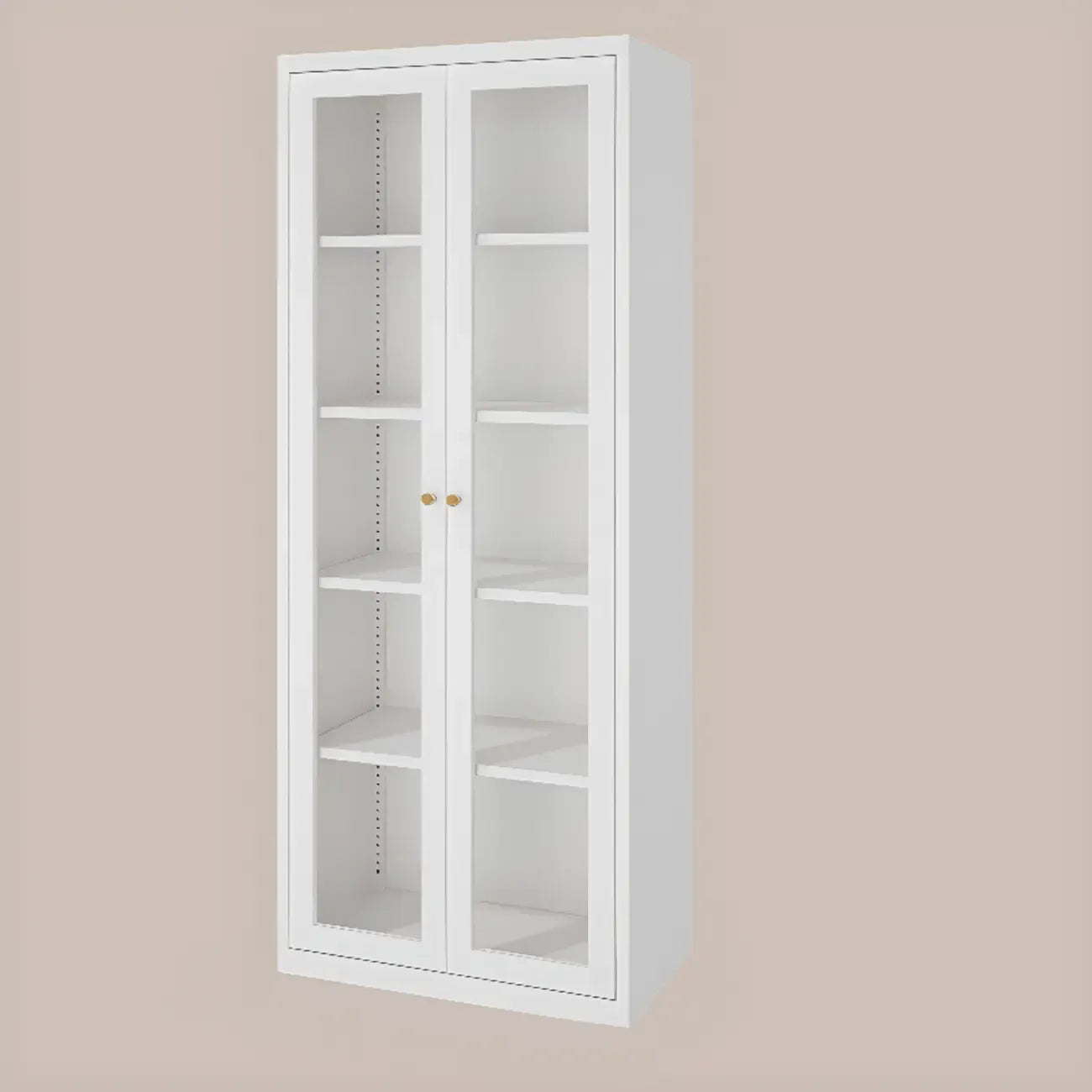 Vitrine minimaliste en bois et porte vitrée réglable