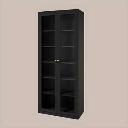 Vitrine minimaliste en bois et porte vitrée réglable