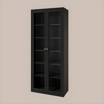 Vitrine minimaliste en bois et porte vitrée réglable