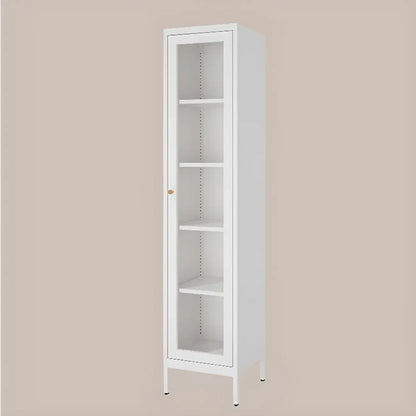 Vitrine minimaliste en bois et porte vitrée réglable