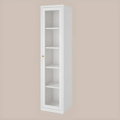Vitrine minimaliste en bois et porte vitrée réglable