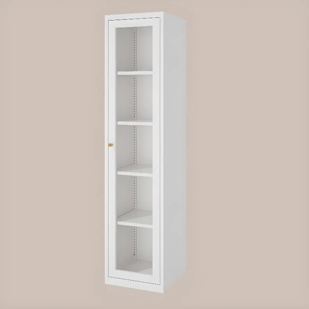 Vitrine minimaliste en bois et porte vitrée réglable