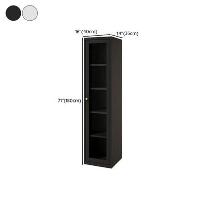 Vitrine minimaliste en bois et porte vitrée réglable
