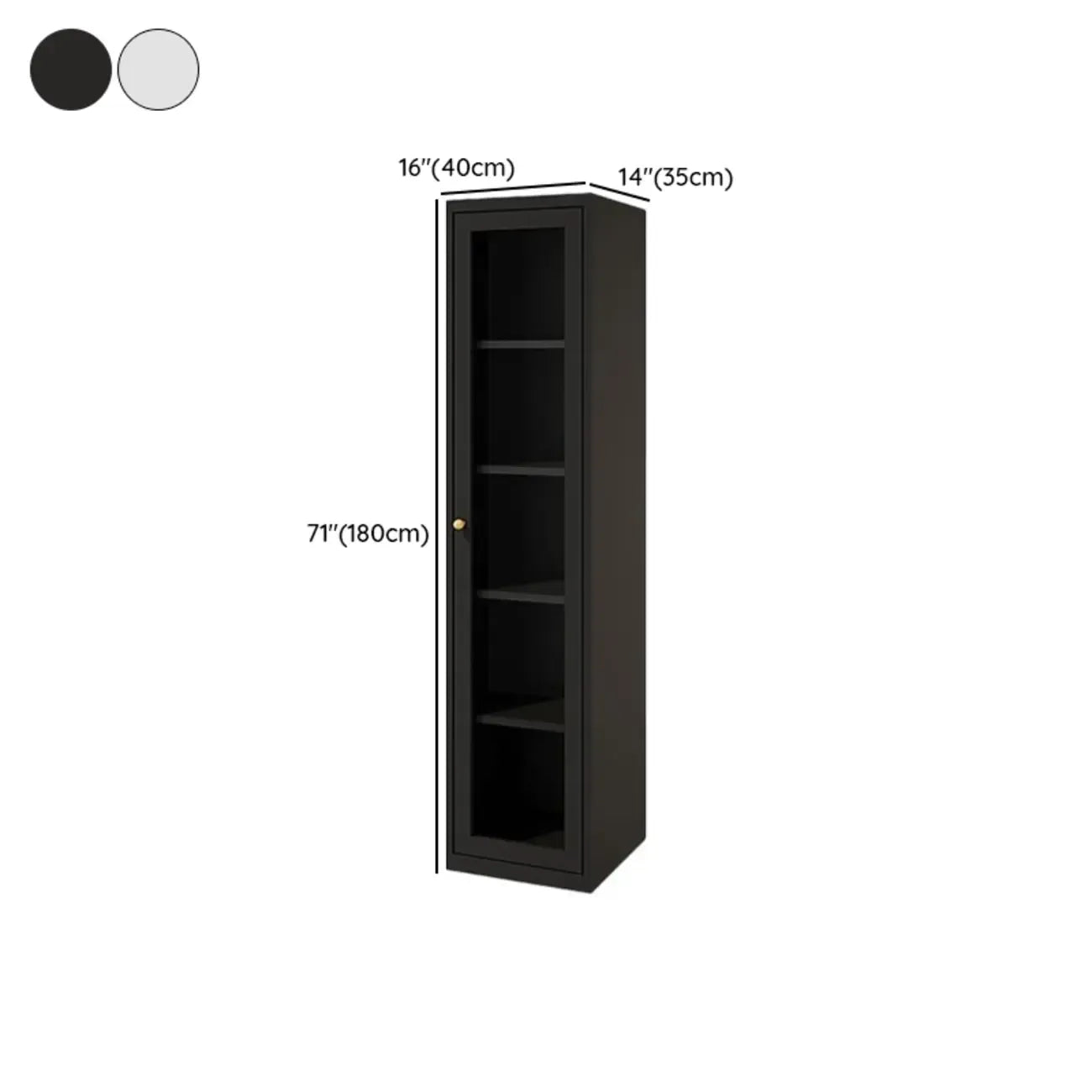 Vitrine minimaliste en bois et porte vitrée réglable