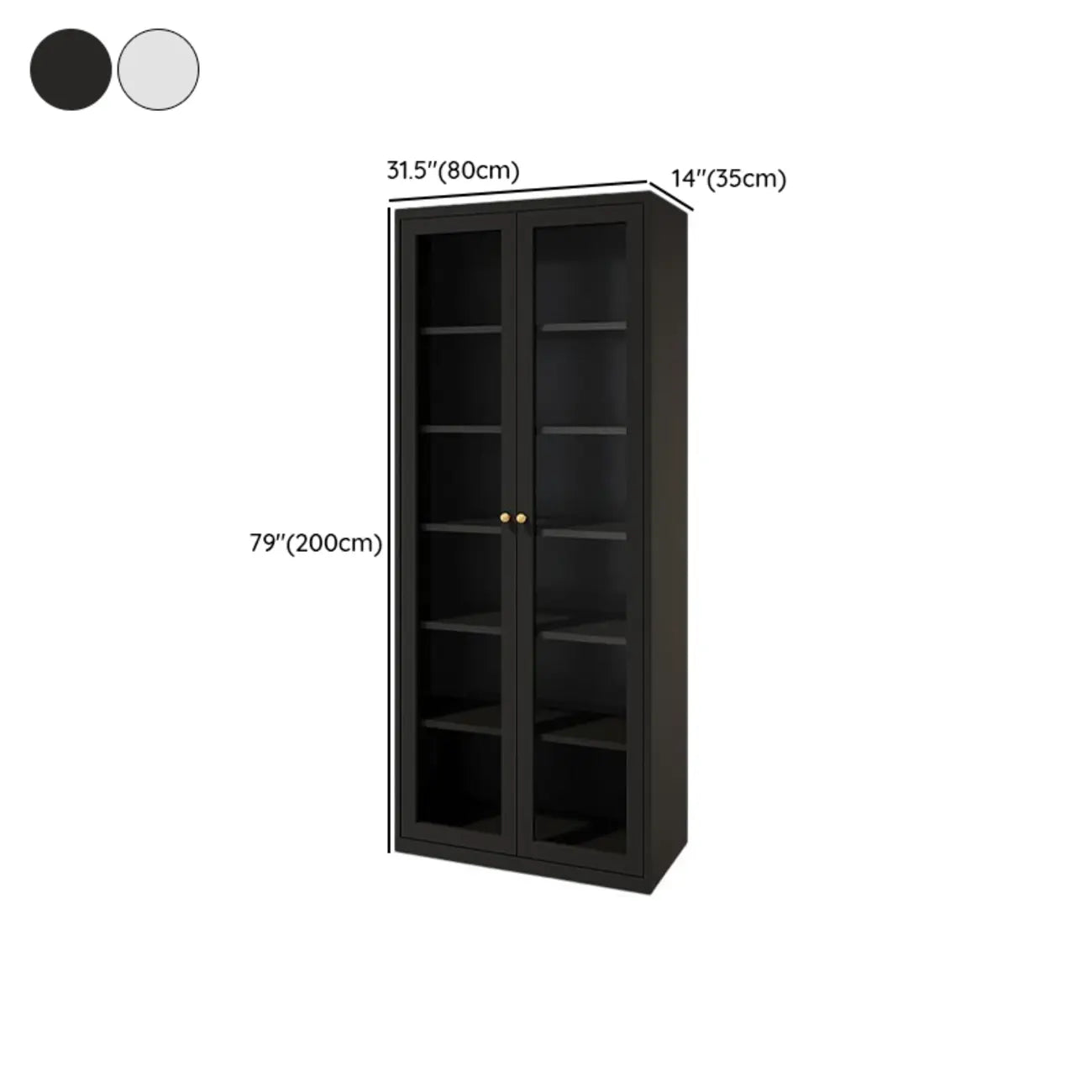 Vitrine minimaliste en bois et porte vitrée réglable