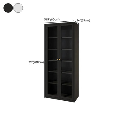 Vitrine minimaliste en bois et porte vitrée réglable