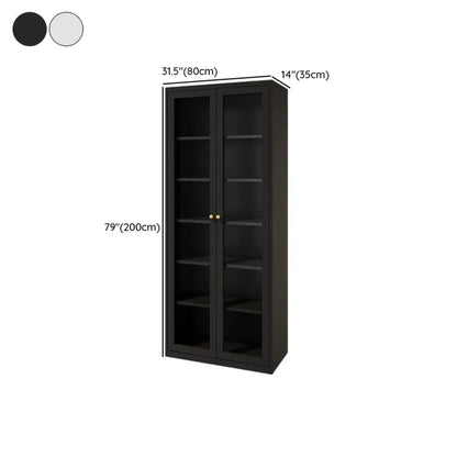 Vitrine minimaliste en bois et porte vitrée réglable