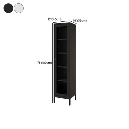 Vitrine minimaliste en bois et porte vitrée réglable