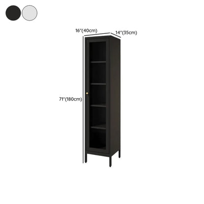 Vitrine minimaliste en bois et porte vitrée réglable