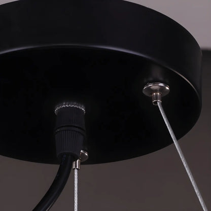 Lustre moderne géométrique en métal noir