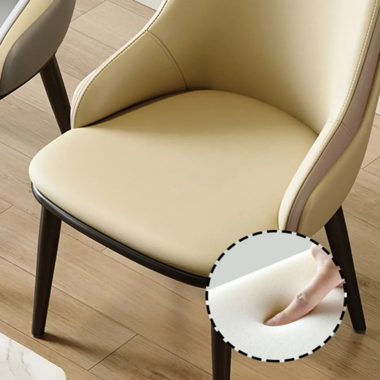 Chaise de salle à manger moderne rembourrée en similicuir pour restaurants