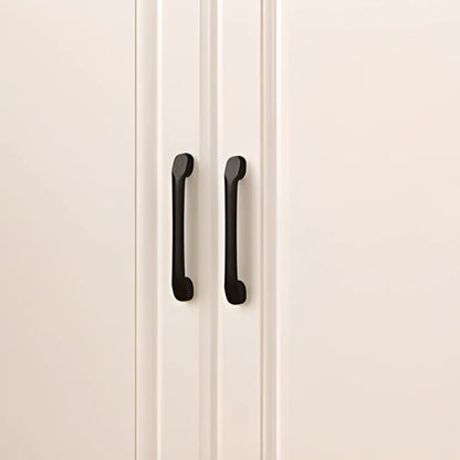 Bibliothèque verticale classique en bois blanc avec armoire