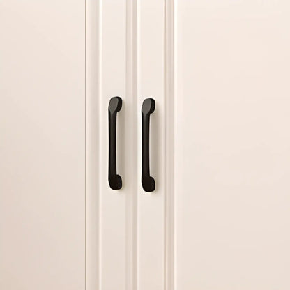 Bibliothèque verticale classique en bois blanc avec armoire