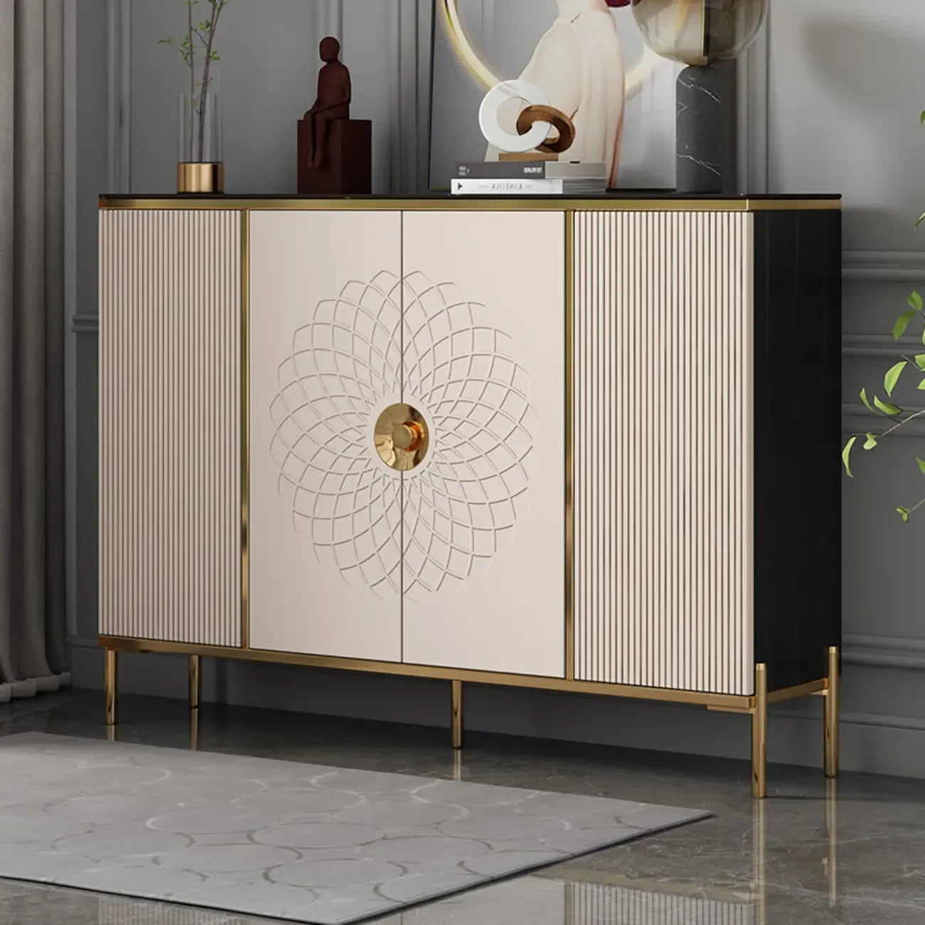 Meuble à chaussures autoportant élégant avec étagères réglables