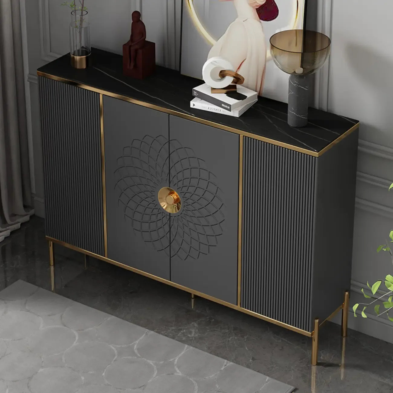 Meuble à chaussures autoportant élégant avec étagères réglables