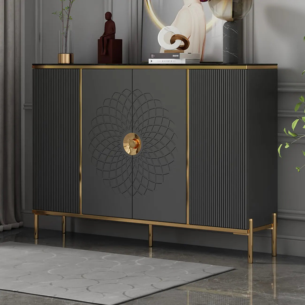 Meuble à chaussures autoportant élégant avec étagères réglables