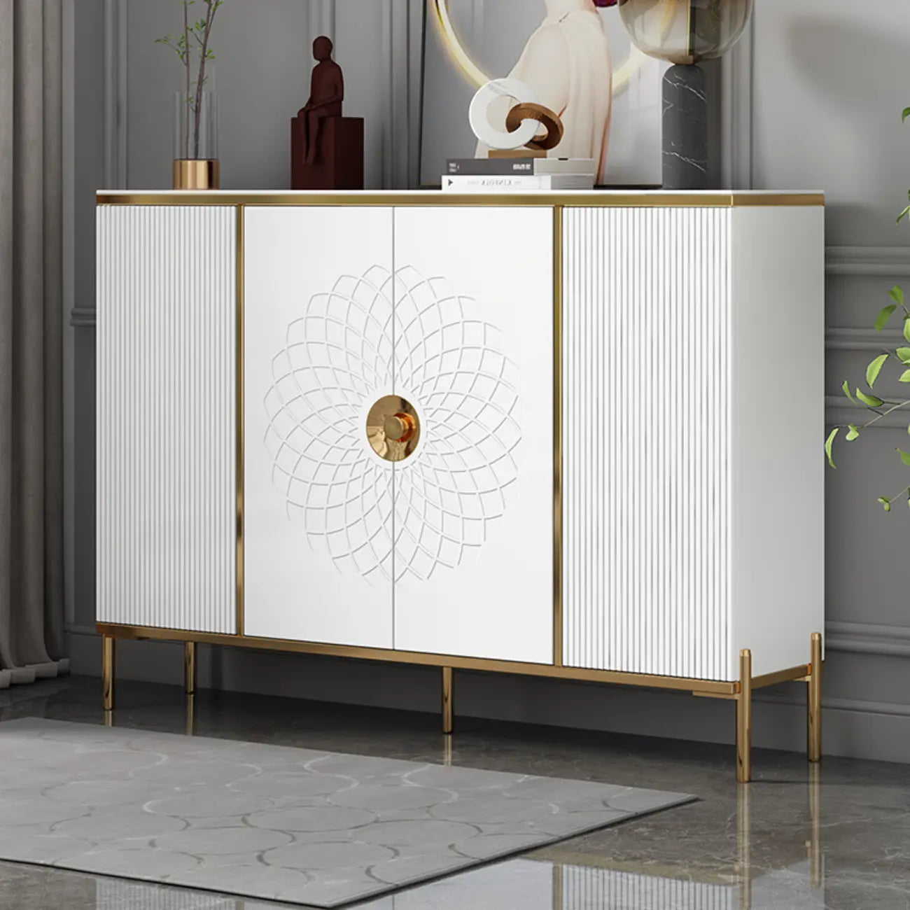 Meuble à chaussures autoportant élégant avec étagères réglables