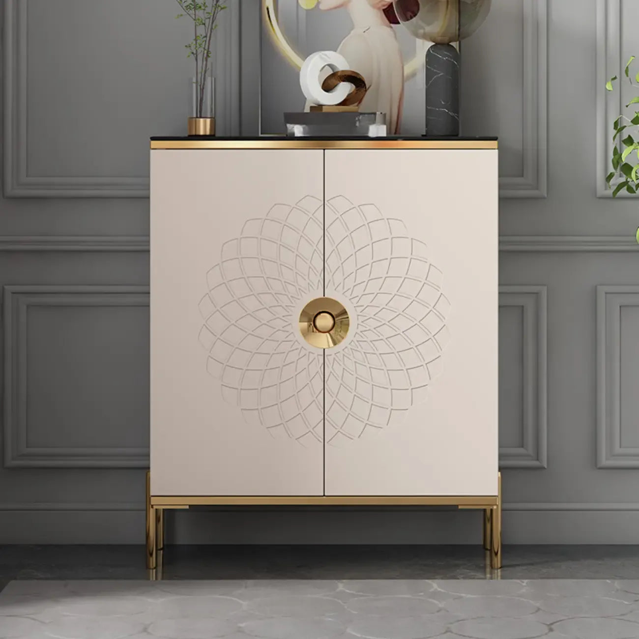 Meuble à chaussures autoportant élégant avec étagères réglables